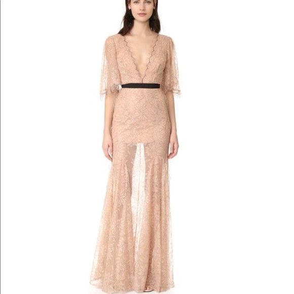 Alice Mccall Pink Lace Evening Gown 6 
